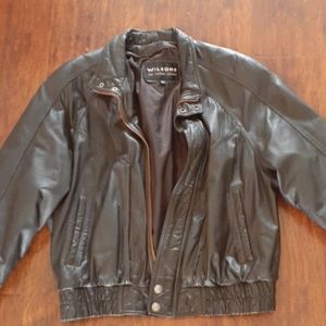 Brown leather jacket